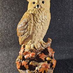 Vintage 70s-80s Ceramic 12"x 5.5" Brown Owl Figurine Statue Great Condition!