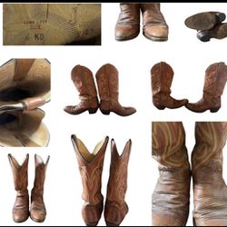 Vintage Justin Cowboy Boots Unisex Men Women 6 1/2D