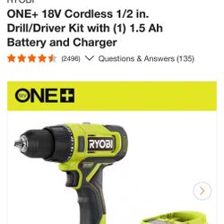 Ryobi 18v Cordless Drill 