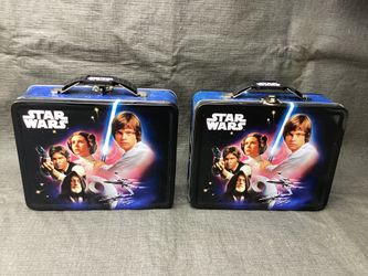 Lot of 2 STAR WARS TIN METAL LUNCH BOXES 2010