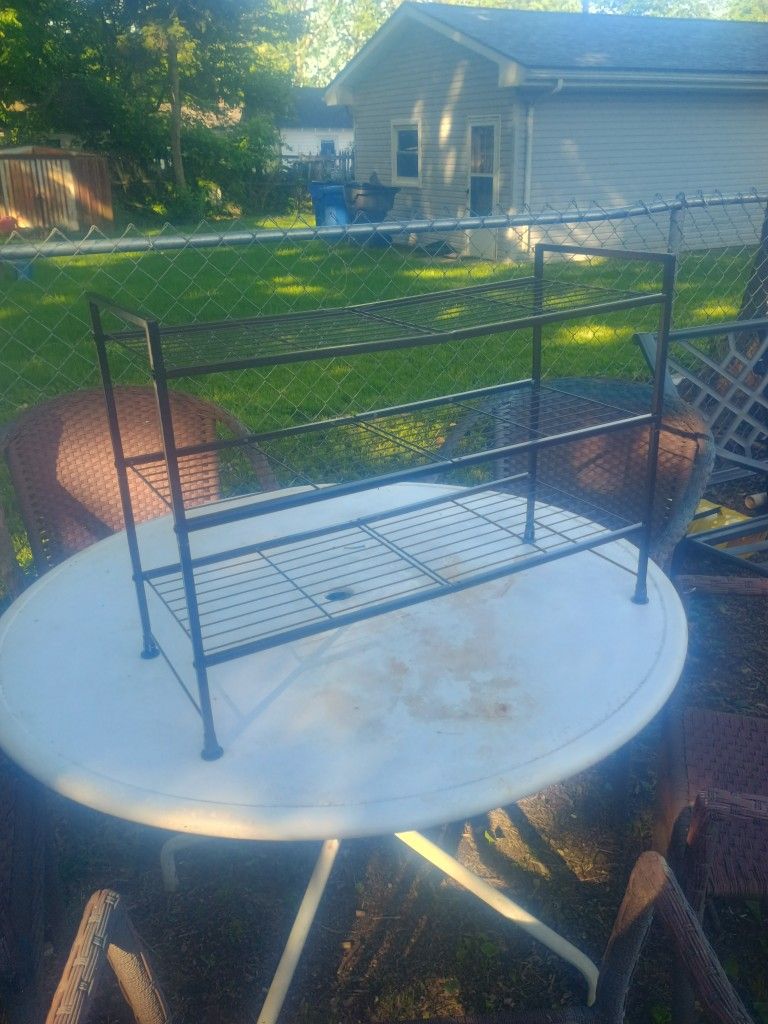 Metal Shoe Rack With 3 Shelves Like New 