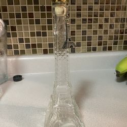 •Eiffel Tower Glass Bottle with Gold Cap