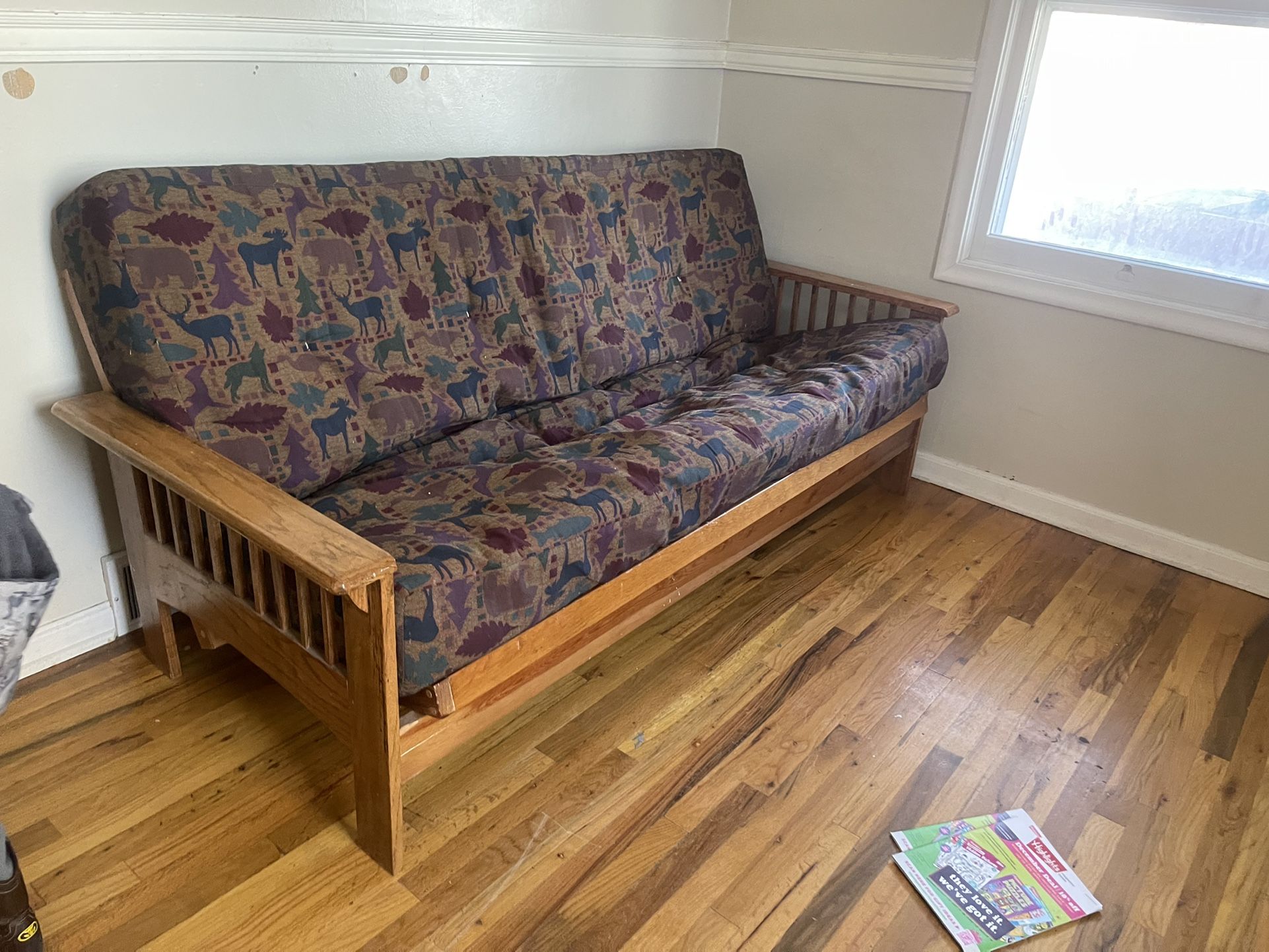 Wood futon Thick cushion