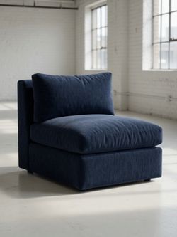 Joybird Daya Armless Chair (Bentley Indigo)