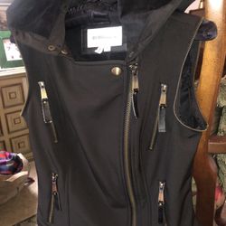 BCBGeneration Womens Vest Jacket With Removable Hood