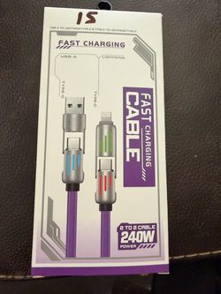 240W Fast Charging Cable USB-A Lightning Type-C