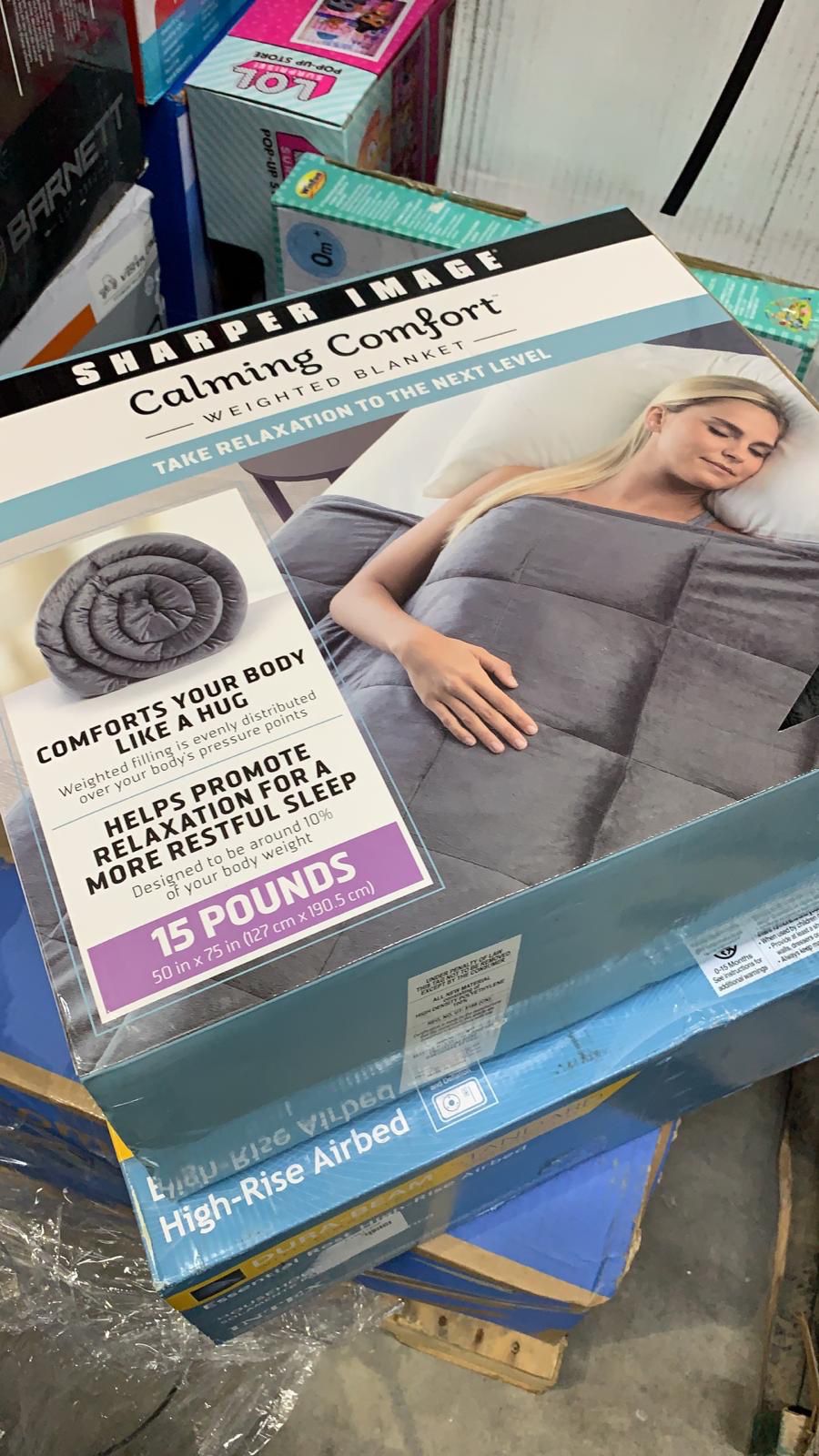 Calming Comfort Weighted Blanket Choose Your Weight - As Seen on TV Gray - 15 lbs