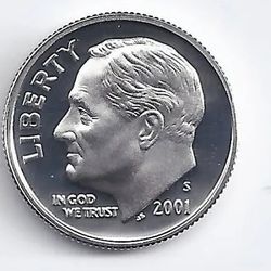 2001 Silver Proof Dime 
