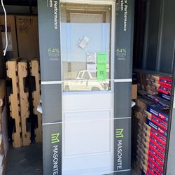 Masonite Performance Window Craftsman 36x80 Right Hand Inswing Door