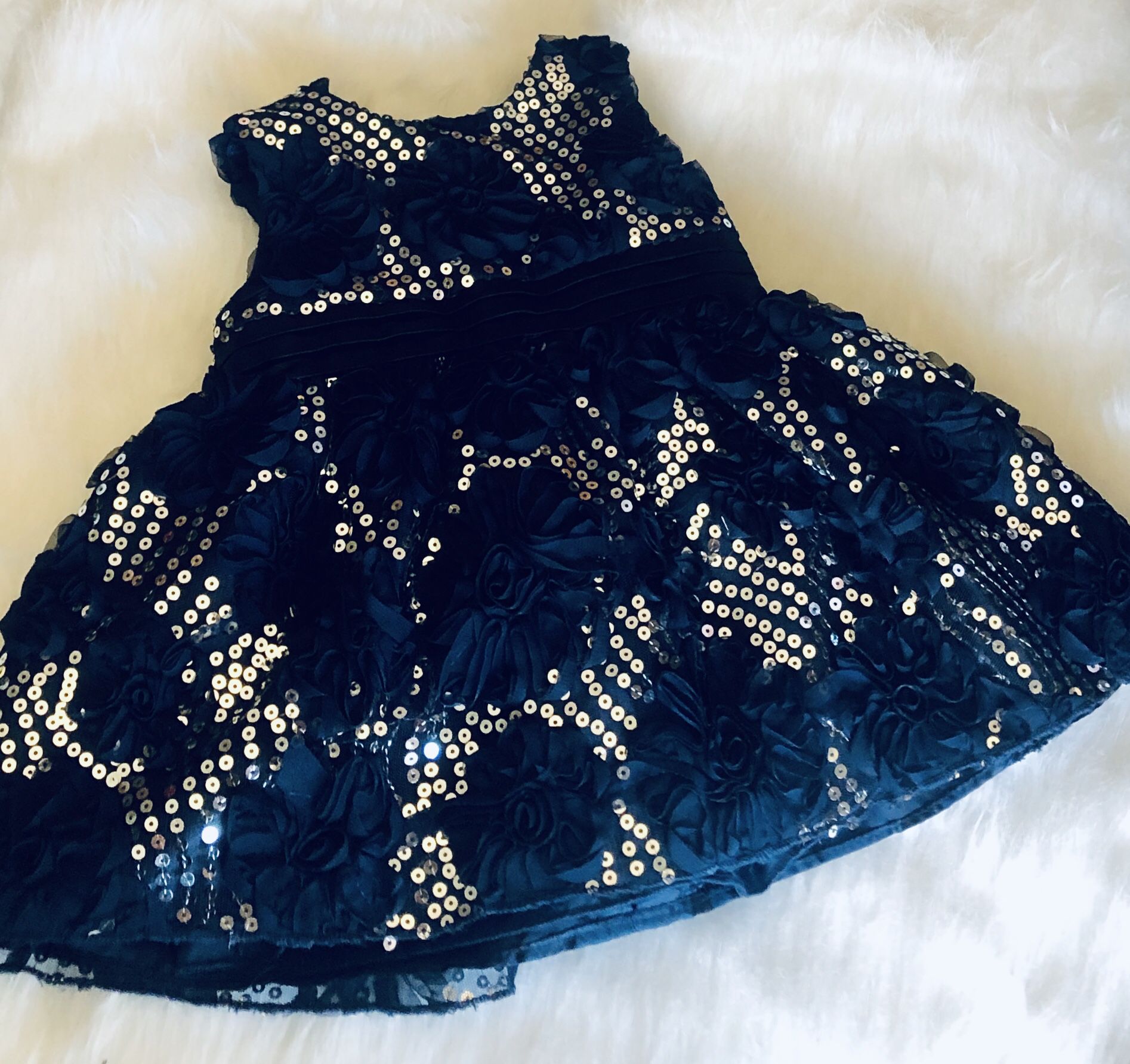 American Princess Navy Blue Dress w/ Diaper Cover *12 Months
