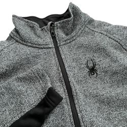 Spyder Men's Gray/Black 1/4 Zip Knit Sweater Pullover Sz Large Style # 199307