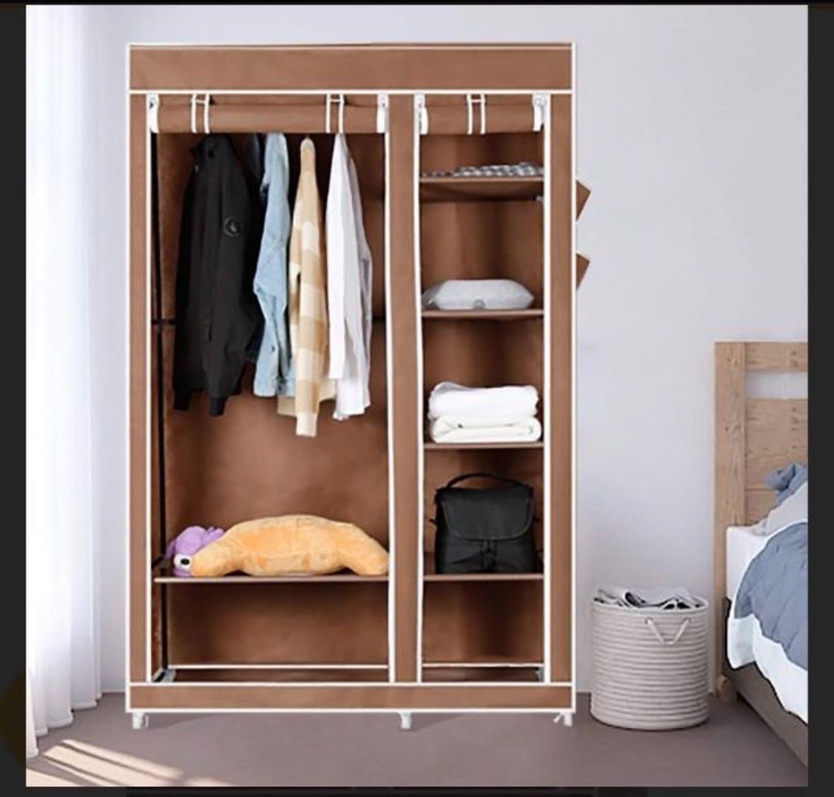 DazHom Closet Organizer Wardrobe Portable Clothes Closet Shelves with Non-Woven Fabric Waterproof