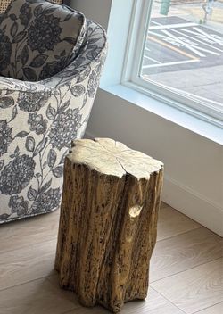 Two Gold Tree Stump Side End tables