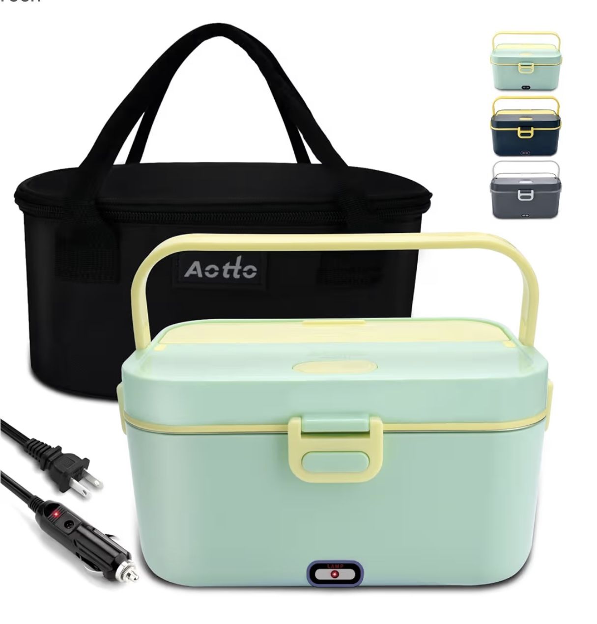 Electric-Lunch-Box-Portable-Food-Warmer: 90W Heated Lunch Box for Adults 2L Stainless Steel Fast Heating Food Heater for Car, Truck, Work, Travel,12/2