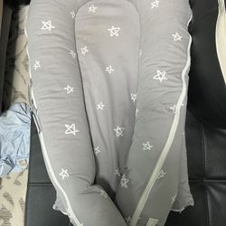 Dock A Tot Deluxe+ Lounger (Silver), Hypoallergenic & Machine Washable - 100% Cotton Cover for Baby Dock Lounger