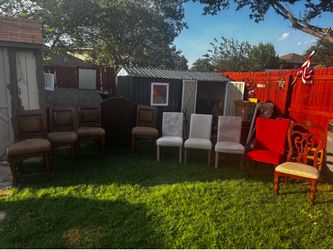 Assorted chairs and table