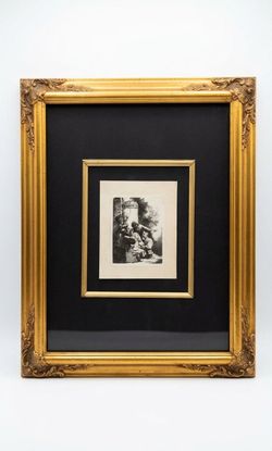 Joseph's Coat Brought to Jacob" Rembrandt Etching