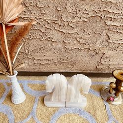 Vintage Onyx Horses Bookends