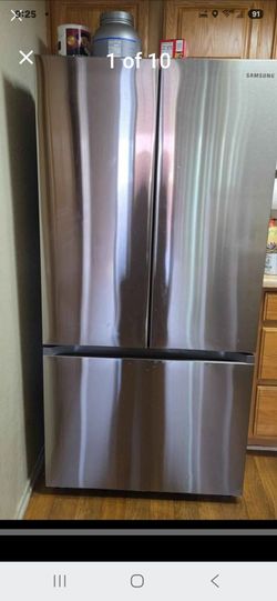 Samsung 22 cu. ft. 3-Door French Door - Smart Refrigerator with All-Around Cooling Stainless Steel
