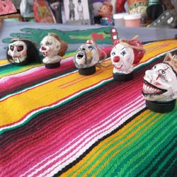 5 HORROR MOVIE CLOWN CLAY ORNAMENTS.    