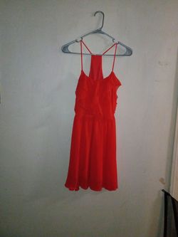 Orange Dress Size small has elastic waistband