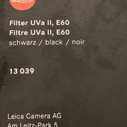 Leica Filter UVAii Lens 