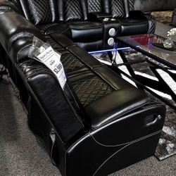 [OM] 🟪 Only $45 initial then take it home 🏡 Brand New Orion E Piece Power Reclining Sectional Black 