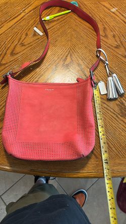 Coach crossbody Legacy perforated leather duffle bag K1(contact info removed)2 in brilliant watermelon color