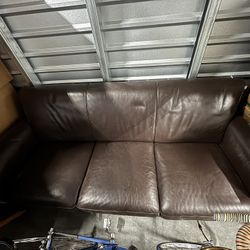 Copenhagen Dark Brown Leather Couch Set