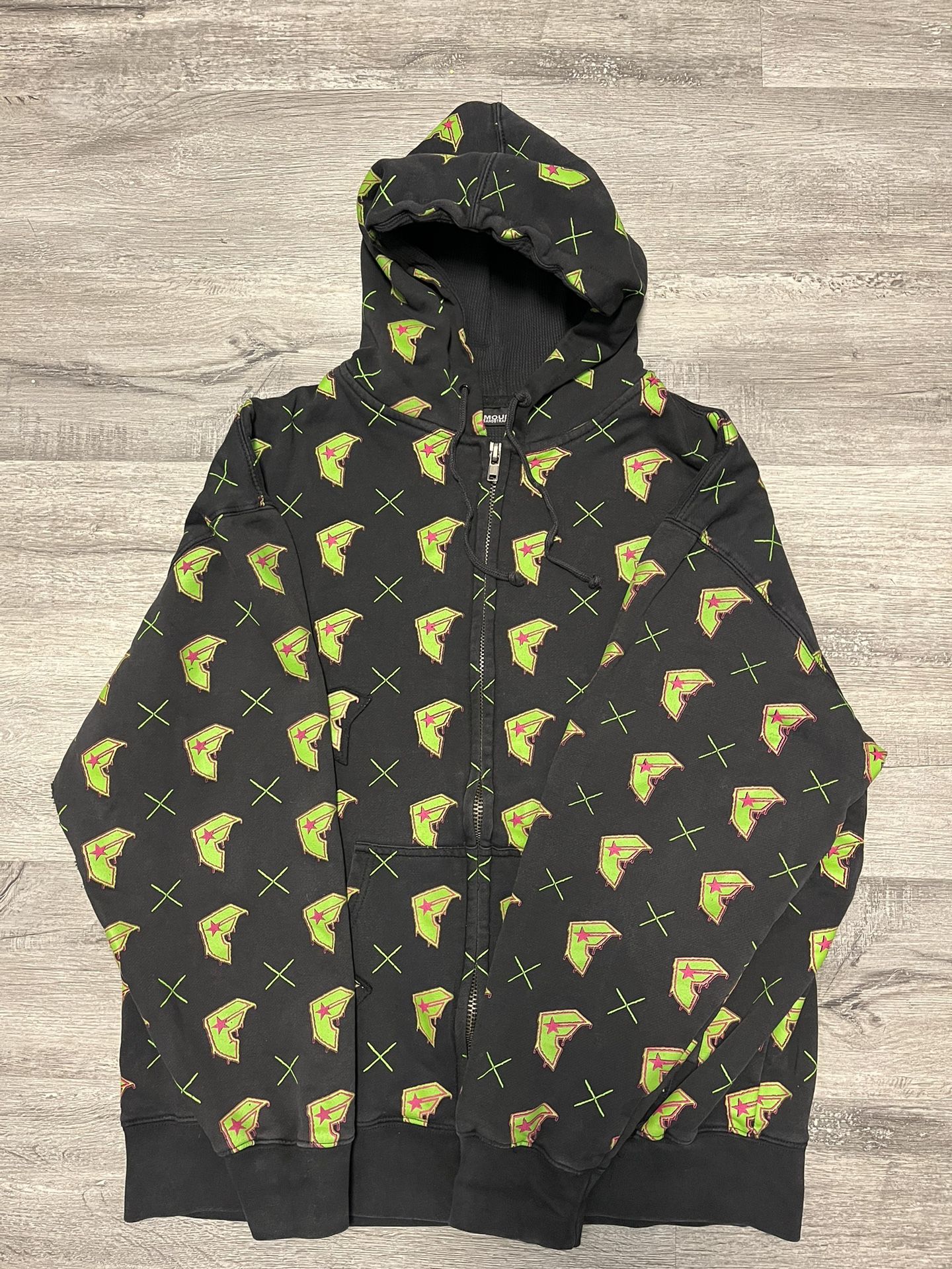 Famous Stars and Straps Full Zip Jesse Pinkman Embroidered Hoodie VTG Goth XL