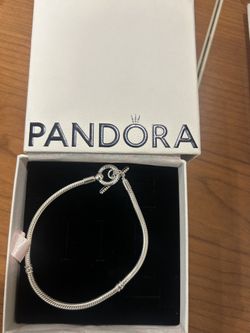pandora T bar silver snake chain bracelet 