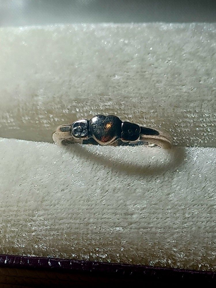 James Avery Sterling Silver Heart Flowers Ring Women's Size 7