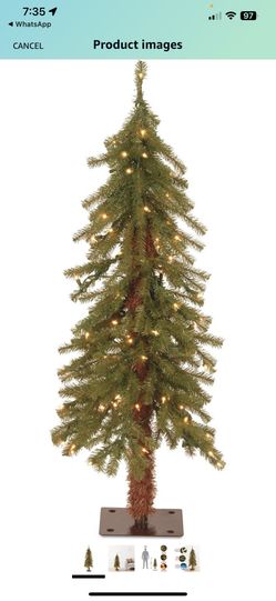 National Tree Company Pre-lit Artificial Christmas Tree | Includes Pre-strung White Lights | Hickory Cedar - 3 ft