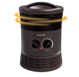 Honeywell HHF360B 1500W 360 Surround Indoor Heater Black: Portable Space Heater for Bedroom, ETL Listed, Fan Driven