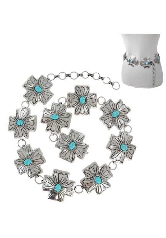 Cross Concho & Turquoise Belt