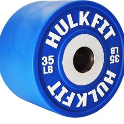 HulkFit 2-Inch Dumbbell Plate with Steel Hub, Single, 35 Pounds, Blue