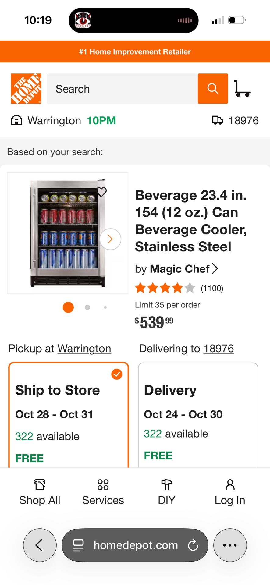 Magic Chef Wine Mini Fridge Retail $539