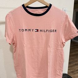 Tommy Hilfiger Logo Short Sleeve T-Shirt Pink Men’s Size S
