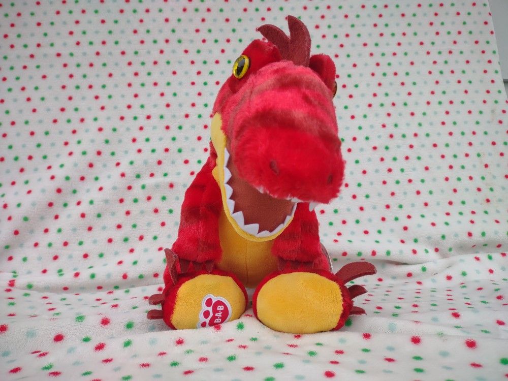 19" Build A Bear Red Dinosaur T Rex Velociraptor Raptor Plush Stuffed Animal