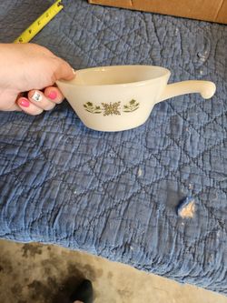 Anchor Hocking Fire-King milk glass handled soup bowl