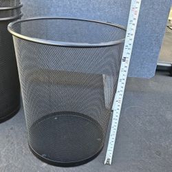Wire Mesh Office Desk Trash Can Waste Basket