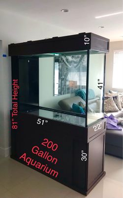 200 gallon, Custom Glass Aquarium, 30 Gallon Sump