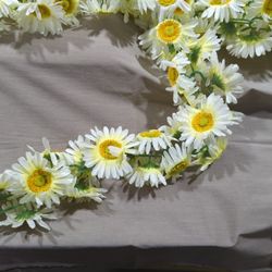 Pale Yellow White Silk Floral Strands 