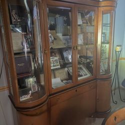 China Cabinet 72' Lighted China Cabinet Solid Wood