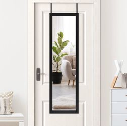 Black Over-the-Door Full Length Mirror