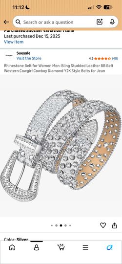 Rhinestone Bling Belt ✨ Y2K / Western Style (NEW)