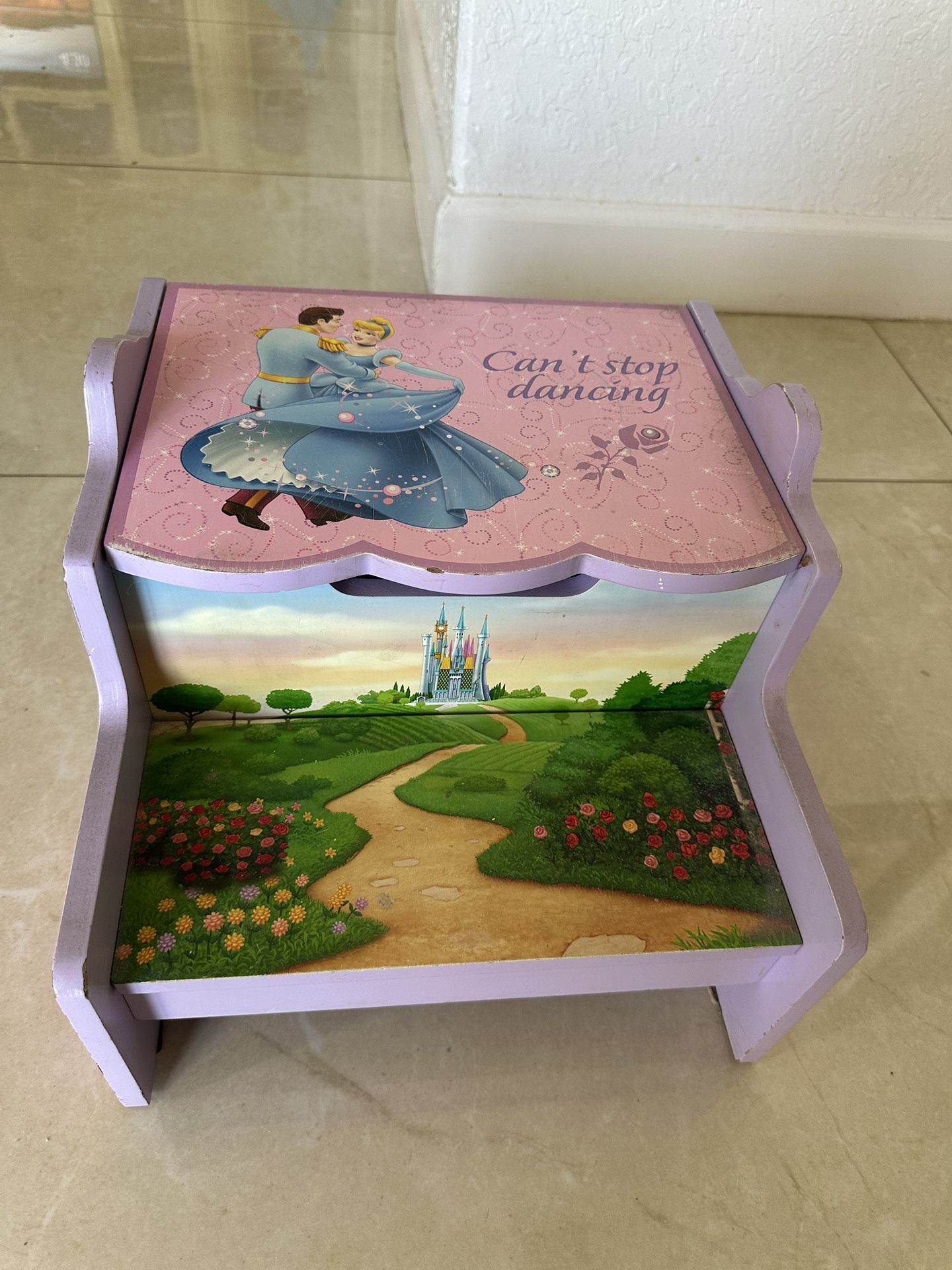 Disney princess step stool and storage