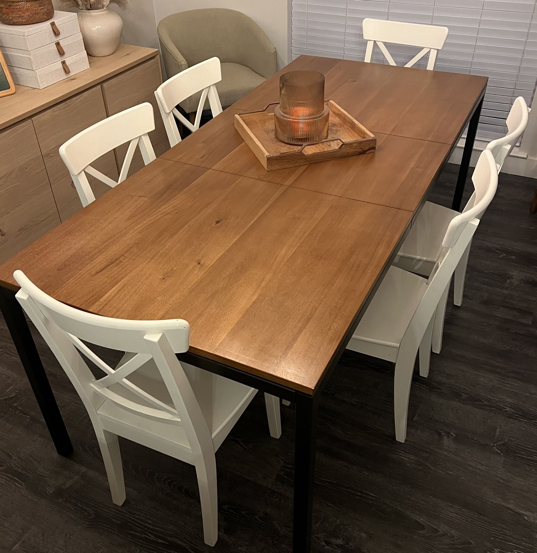 6 White IKEA Ingolf Dining Chair