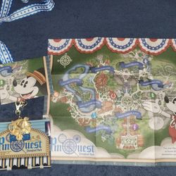 Disney Pin Quest 2016 Lanyard And Map