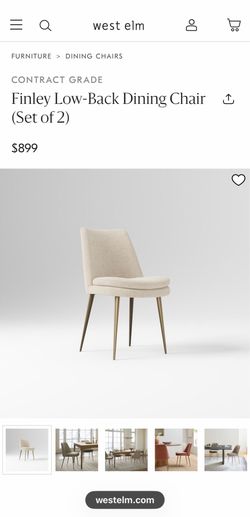 West Elm Finley low back dining chairs